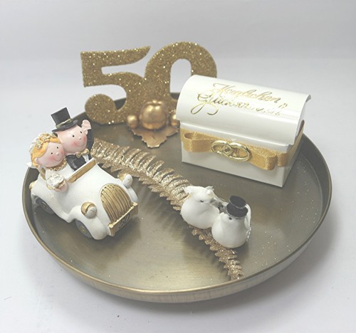 Geldgeschenk tablett goldene - geldgeschenk,