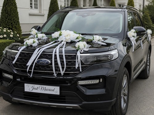 Autoschmuck hochzeit weiß - hochzeit,